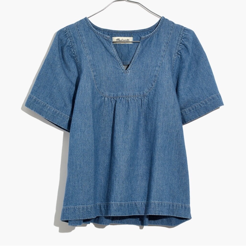 Madewell Denim Popover Swing Top size Small